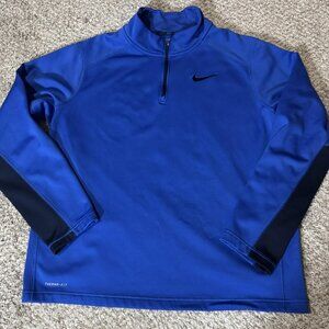 Nike Therma-FIT Pullover Mens XL Blue 1/4 Zip Running Athletic Shirt 715199-480